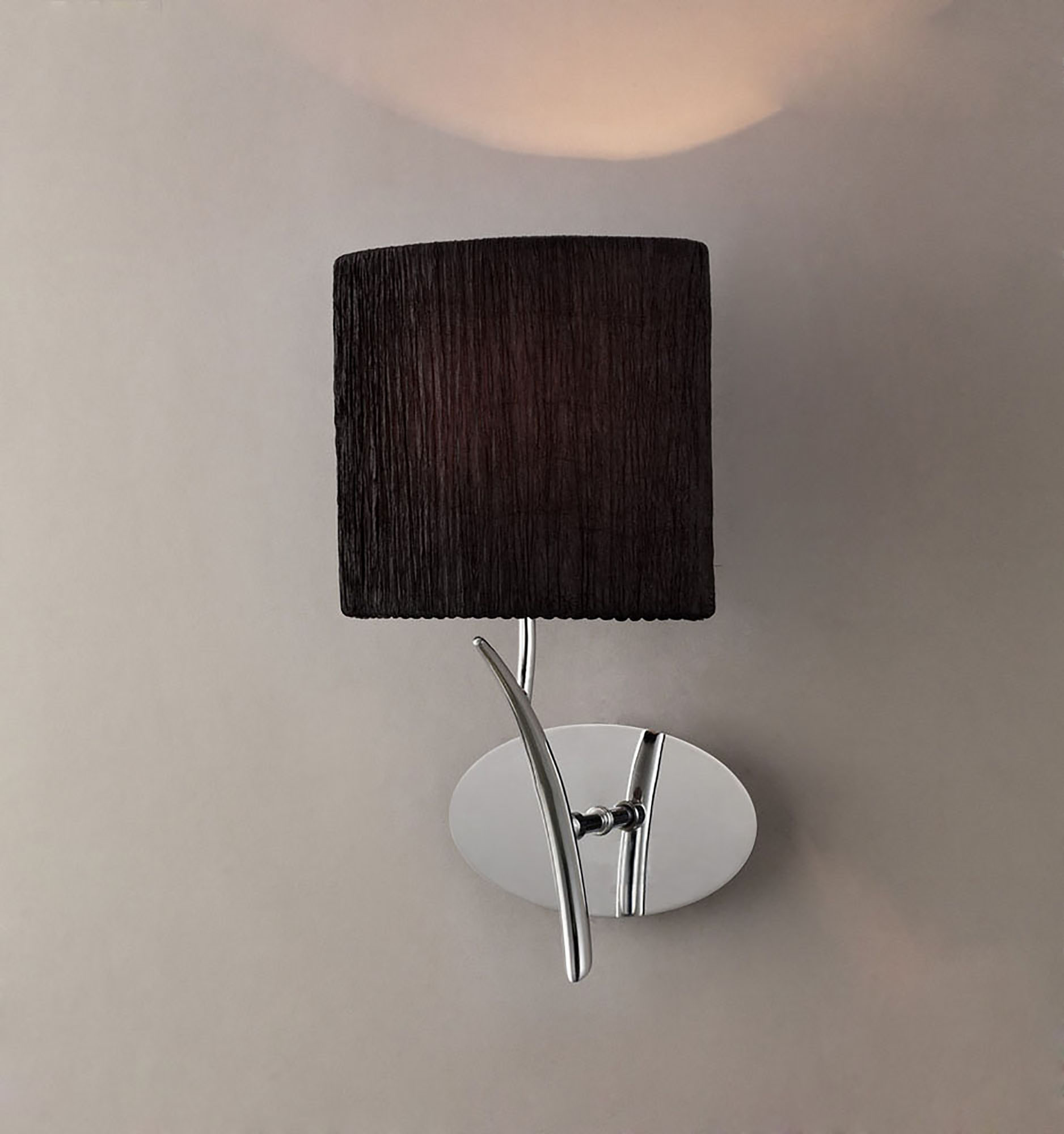 Eve Polished Chrome-Black Wall Lights Mantra Armed Wall Lights Eve Polished Chrome-Black Wall Lights Mantra Armed Wall Lights